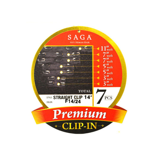 Saga 100% Human Hair Premium Clip In 7pcs Weave - FANTASY WAVE 18" Alexwigs