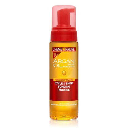 Creme of Nature Argan Oil Style & Shine - FOAMING MOUSSE 7 oz Alexwigs