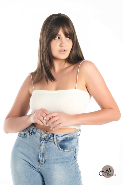 JBEXTENSION 20 Inches Scalpiana Cold Brown Wolf Cut 3.5X4 Hard Silky Top Natural Scalp Effect Wig With Bangs LILA Alexwigs