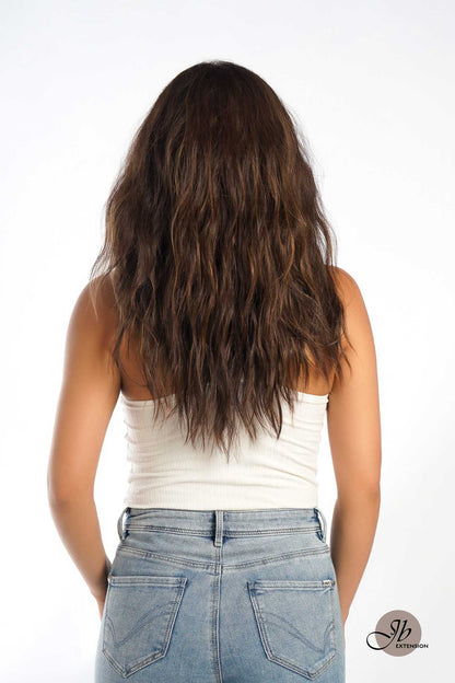 JBEXTENSION 22 Inches Brown With Highlight Body Wave Pre-Cut Free Part Frontlae Glueless Wig INéS HIGHLIGHT Alexwigs