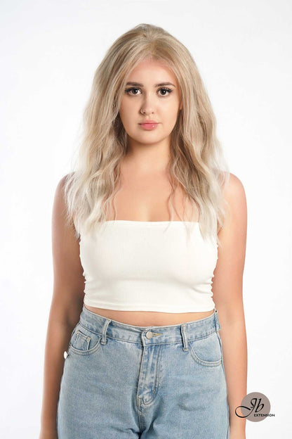 JBEXTENSION 22 Inches Peach Blonde Body Wave Pre-Cut Free Part Frontlae Glueless Wig INéS Alexwigs