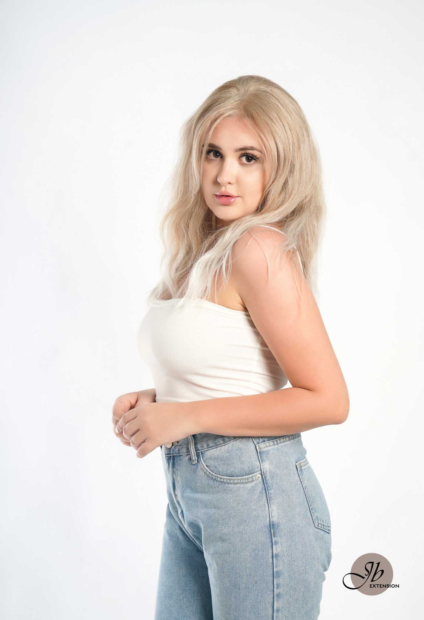 JBEXTENSION 22 Inches Peach Blonde Body Wave Pre-Cut Free Part Frontlae Glueless Wig INéS Alexwigs