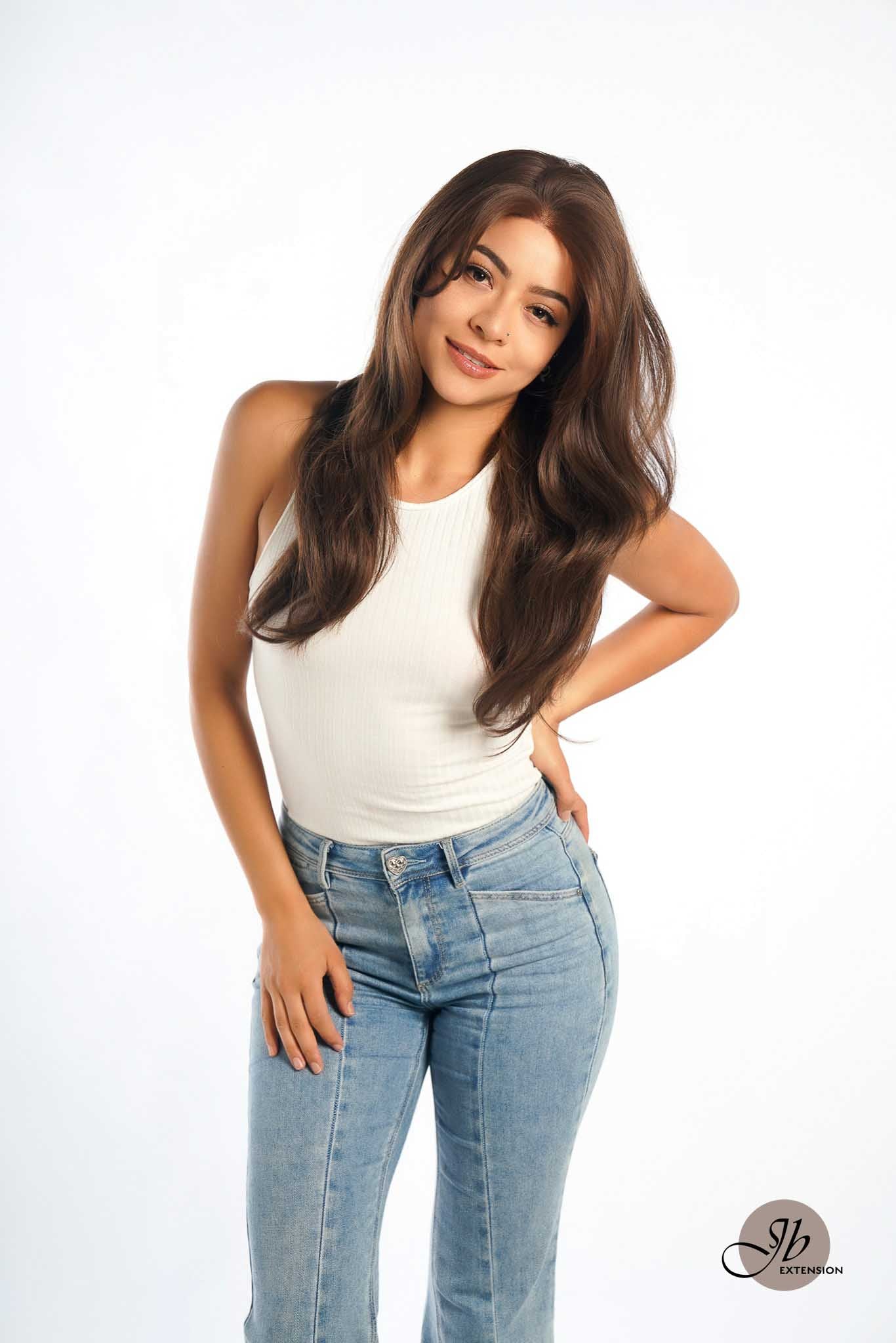 JBEXTENSION 22 Inches Mix Brown Curly Pre-Cut Frontace Wave Glueless Wig CELIA Alexwigs