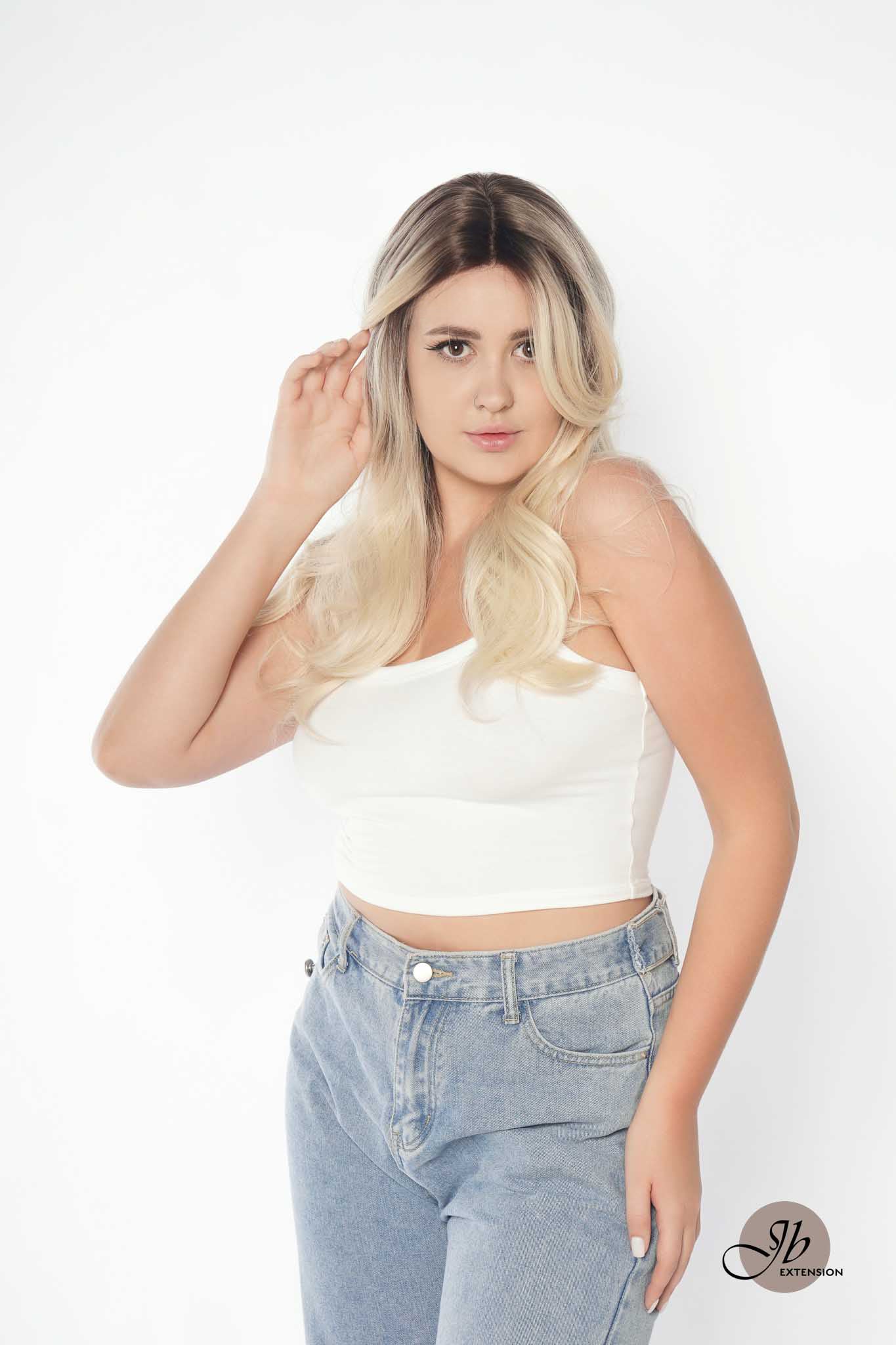 JBEXTENSION 22 Inches Curly Light Blonde Pre-Cut Frontlace Glueless Wig EMMIE S Alexwigs