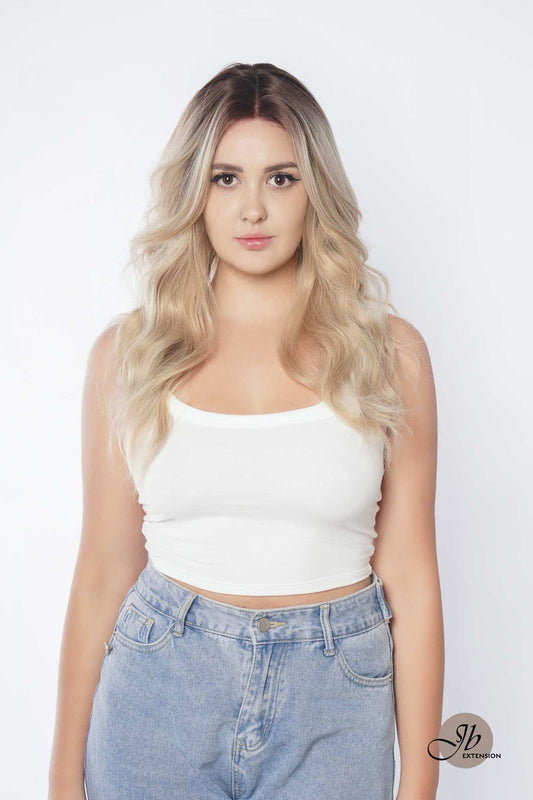 JBEXTENSION 22 Inches Body Wave Mix Blonde Pre-Cut Frontlace Glueless Wig CLAIRE M BLONDE Alexwigs