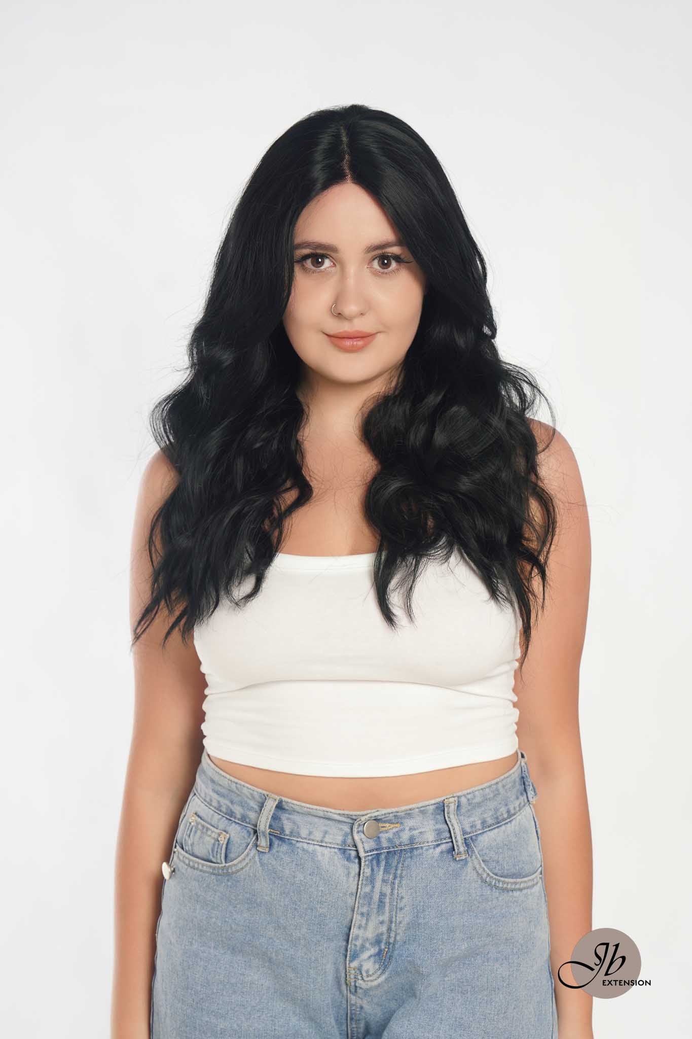 JBEXTENSION 22 Inches Body Wave Jet Black Pre-Cut Frontlace Glueless Wig CLAIRE M BLACK Alexwigs