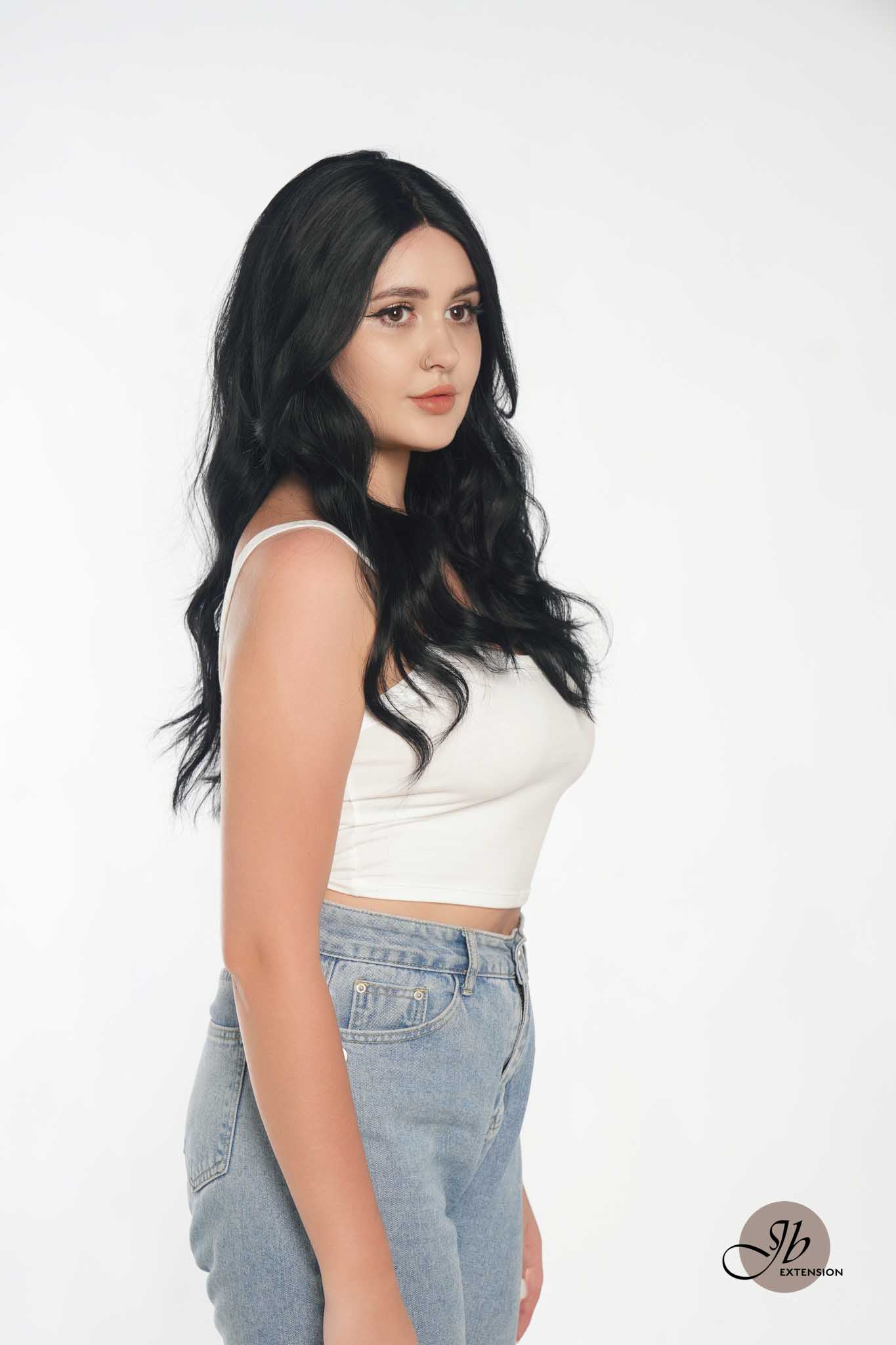 JBEXTENSION 22 Inches Body Wave Jet Black Pre-Cut Frontlace Glueless Wig CLAIRE M BLACK Alexwigs