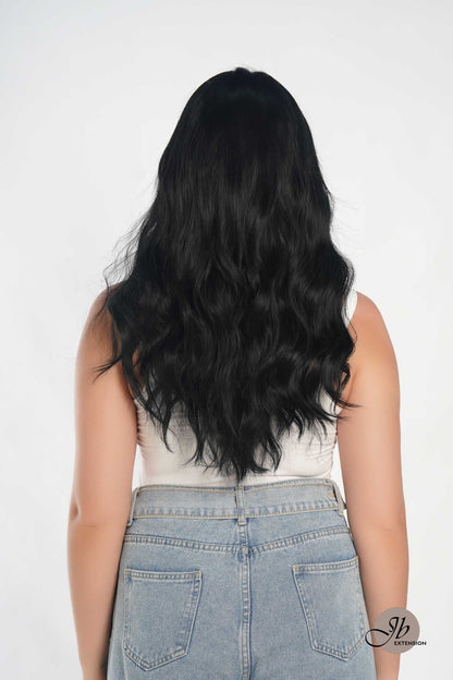 JBEXTENSION 22 Inches Body Wave Jet Black Pre-Cut Frontlace Glueless Wig CLAIRE M BLACK Alexwigs