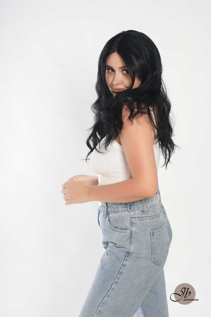 JBEXTENSION 22 Inches Body Wave Jet Black Pre-Cut Frontlace Glueless Wig CLAIRE M BLACK Alexwigs