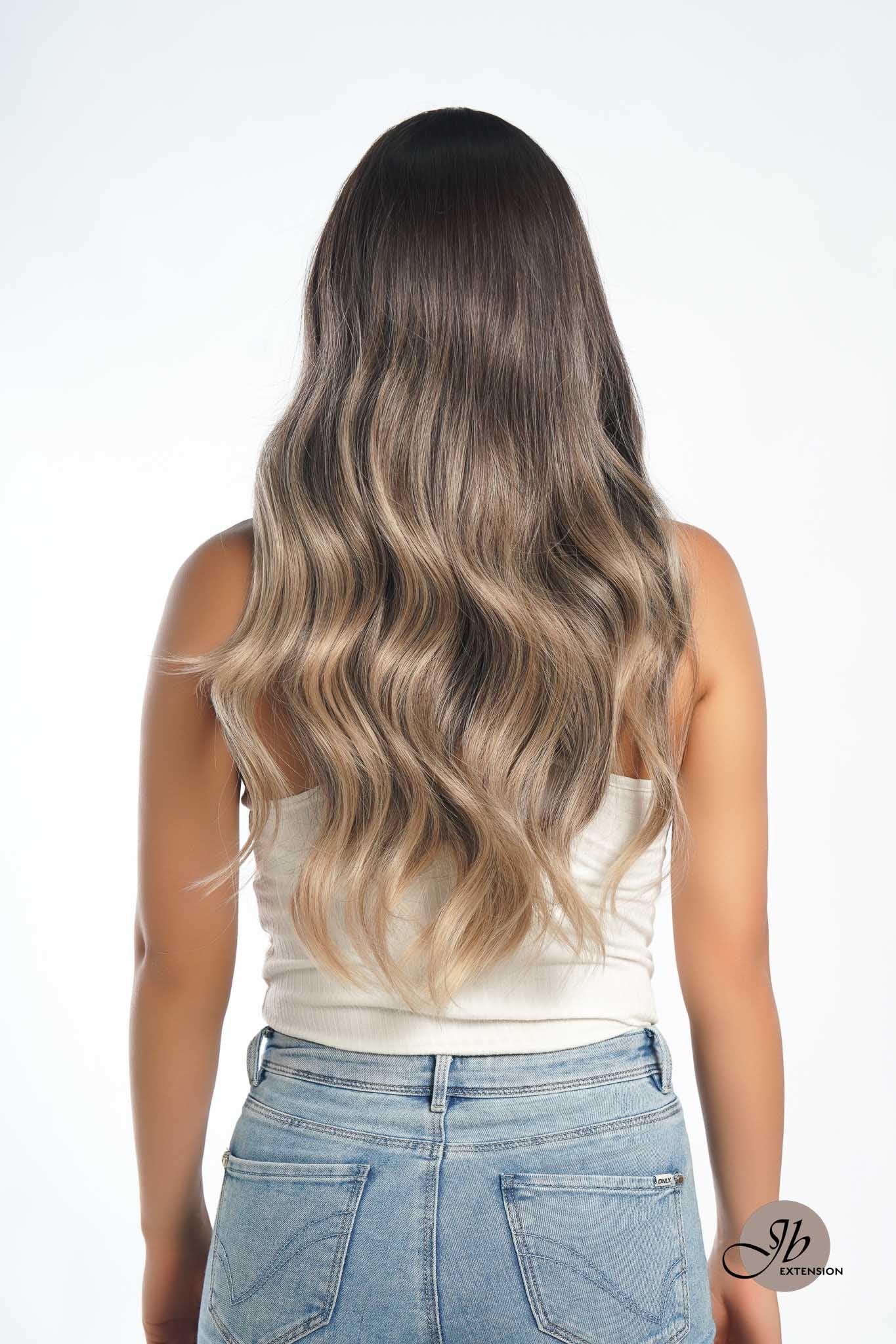 JBEXTENSION 25 Inches Balayage With Dark Root Curly Wig With Bangs DELLA Alexwigs