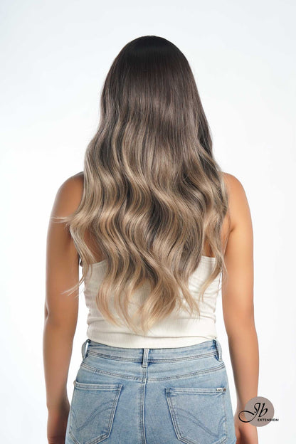 JBEXTENSION 25 Inches Balayage With Dark Root Curly Wig With Bangs DELLA Alexwigs