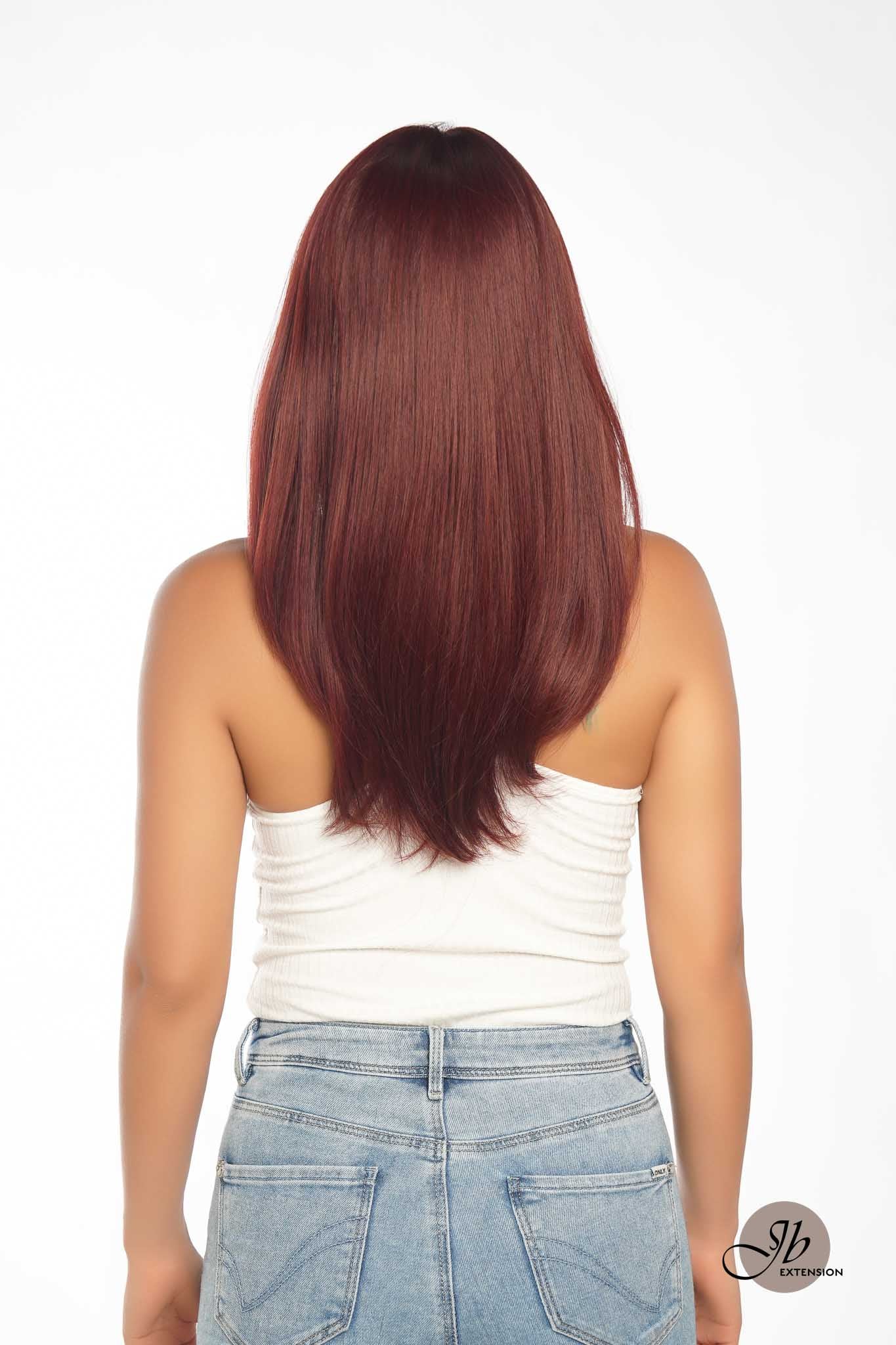 JBEXTENSION 20 Inches Red Fashion Women Wig With Bangs REGGIE Alexwigs