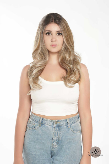 JBEXTENSION 25 Inches Mix Blonde Curly Free Part Pre-Cut Frontlace Glueless Wig EASTER Alexwigs