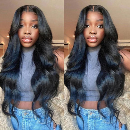 13x6 Full Lace Frontal Pre-Styled Loose Body Wave Wigs With Curtain Bangs Human Hair Pre Bleached Brailian Wigs For Women Alexwigs