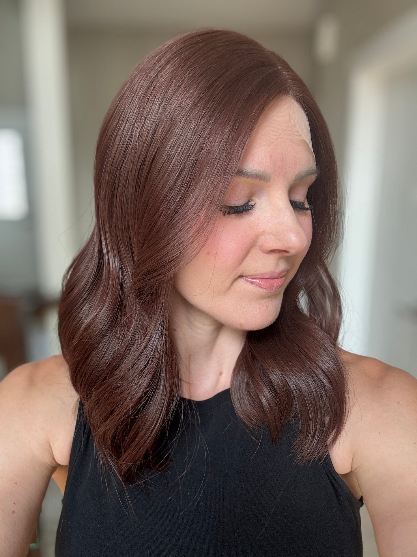 18" Scarlett LOB Comfort Cap Lace Top Wig (M) Alexwigs