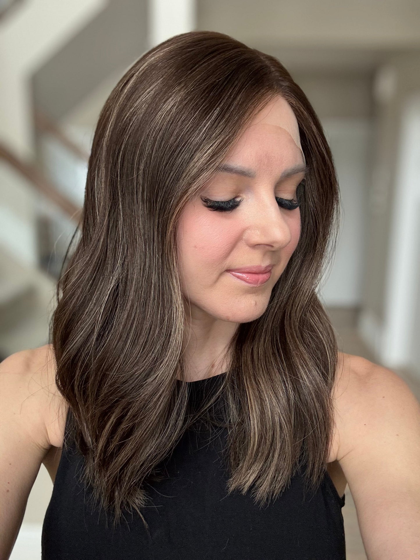 19" Monica LOB Comfort Cap Lace Top Wig (S) Alexwigs