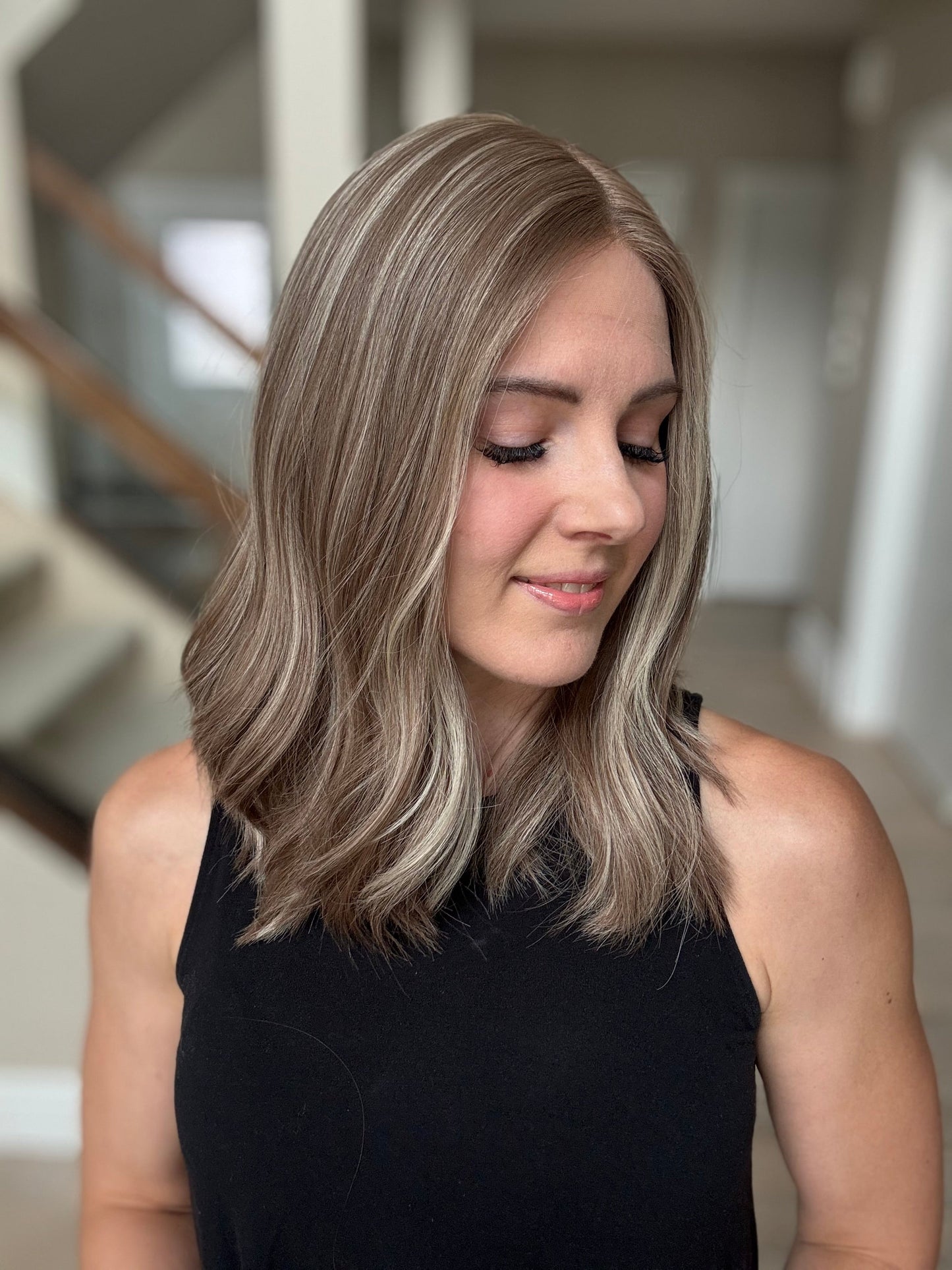 18" Jocelyn LOB Comfort Cap Silk Top Wig (S) Alexwigs