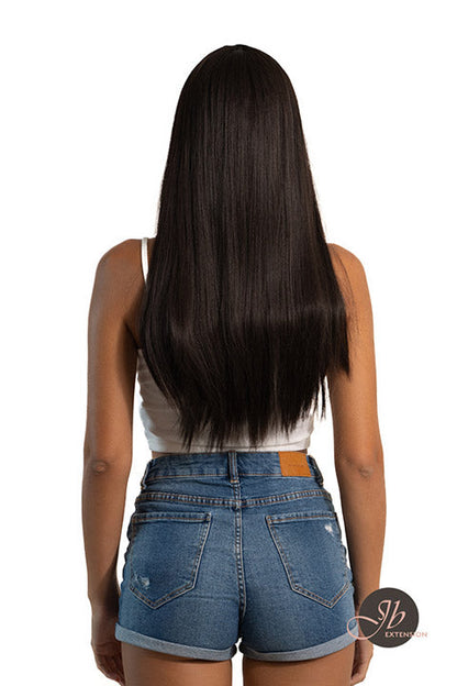 JBEXTENSION 24 Inches Long Straight Nature Black Wig With Bangs LUNA NATURAL BLACK Alexwigs