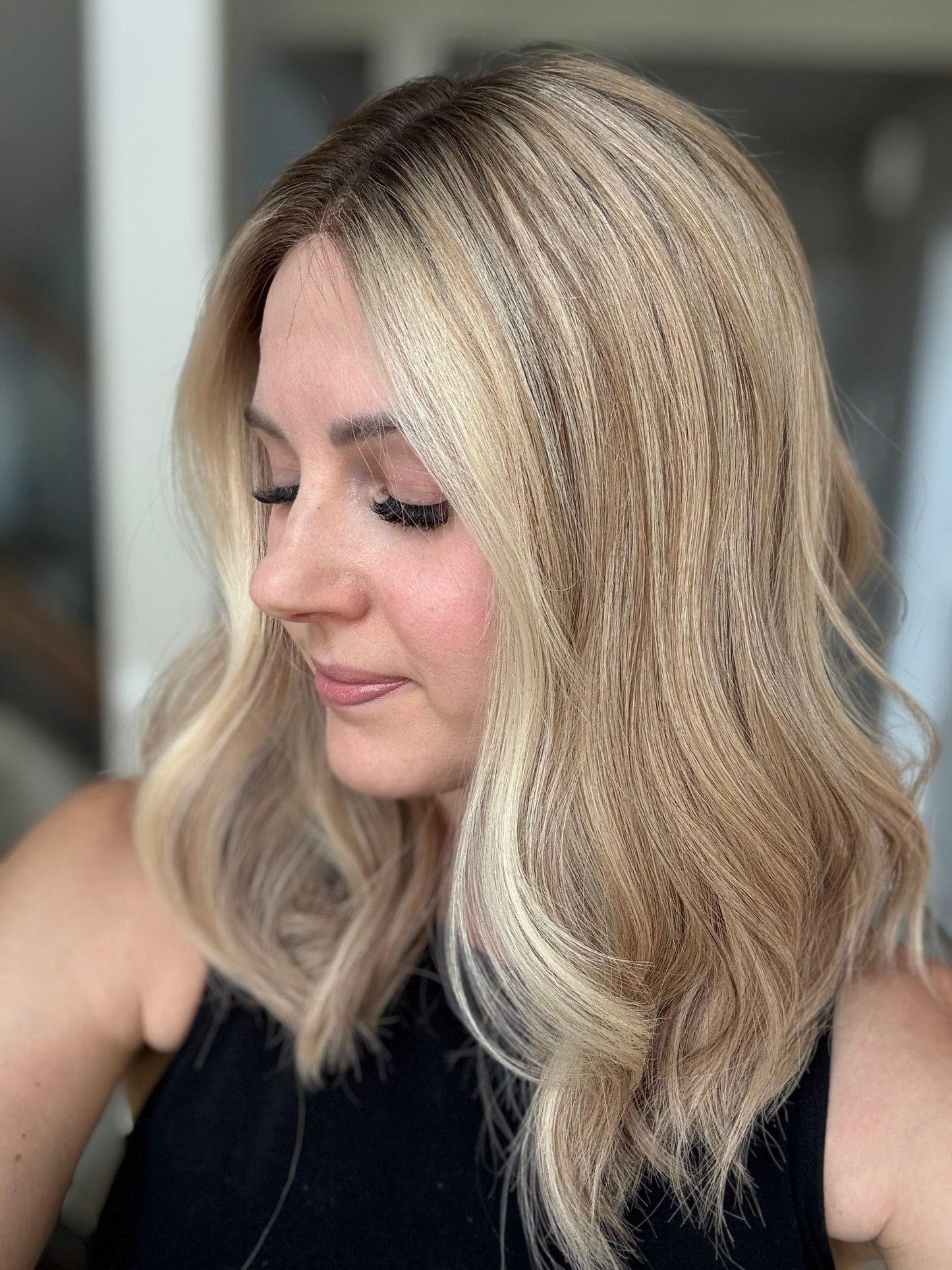 18" Olivia LOB Comfort Cap Lace Top Wig (M) (FINAL SALE) Alexwigs