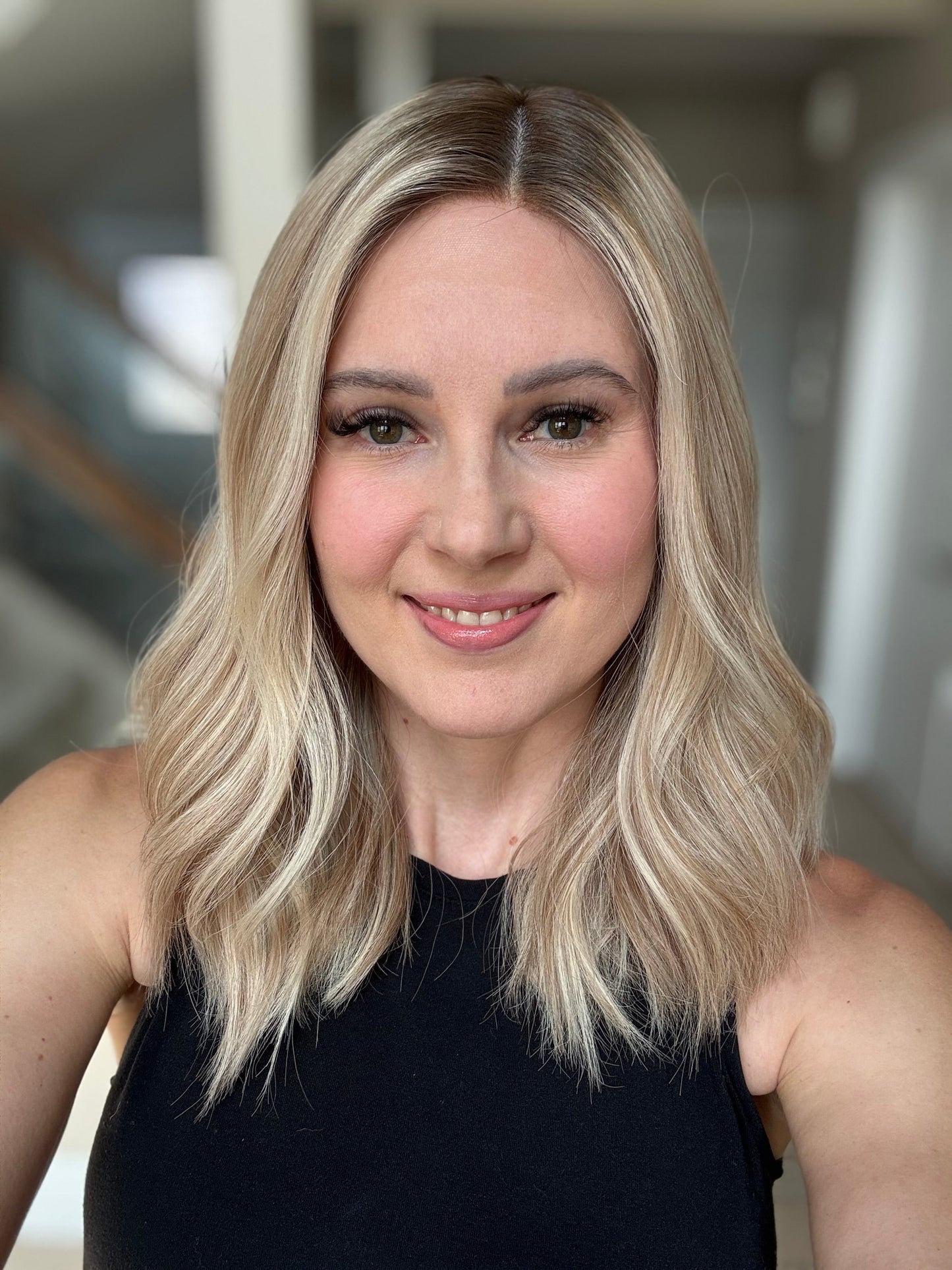 18" Katie LOB Comfort Cap Silk Top Wig (S) Alexwigs