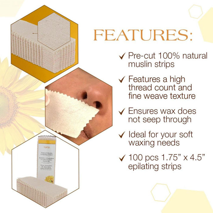 GiGi Natural Muslin Epilating & Applicators Combo Pack Alexwigs