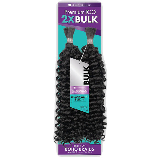 Sensationnel Premium Too 2X Bulk Human Hair Blend Braids - 2X JAZZY WATER BULK 18" Alexwigs