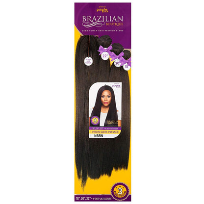 Outre Purple Pack Brazilian Boutique 100% Human Hair Blend VIRGIN SLEEK PRESSED (1 Pack Solution) 18/20/22 Alexwigs