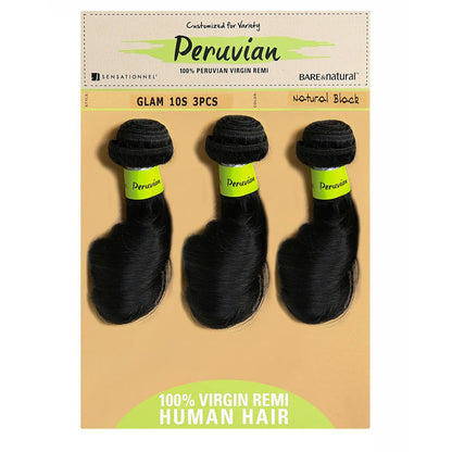 Sensationnel Bare & Natural Peruvian 100% Virgin Remi Weave - GLAM 10S 3PCS Alexwigs