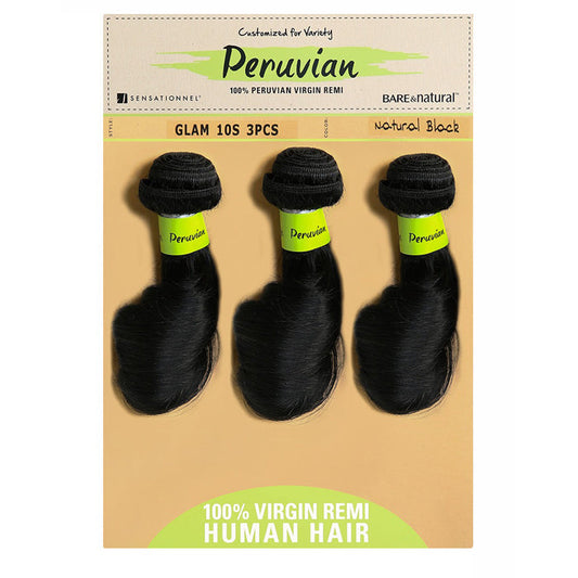 Sensationnel Bare & Natural Peruvian 100% Virgin Remi Weave - GLAM 10S 3PCS Alexwigs