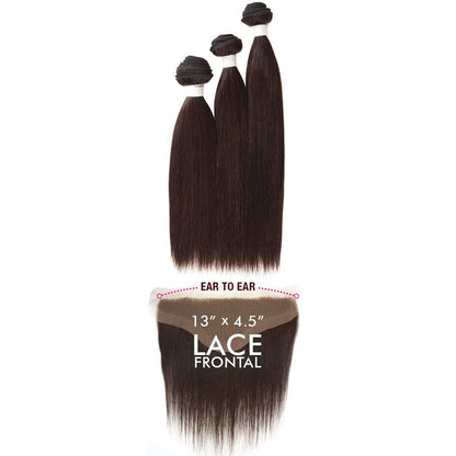 Sensationnel Bare & Natural 100% Virgin Remi Human Hair Weave + 13x4.5 Lace Front Closure Bundle - STRAIGHT 10-22" Alexwigs