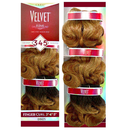 Outre Velvet 100% Remi Human Hair Weave - FINGER CURL 3 Pcs (Short 3"4"5" Series) Alexwigs