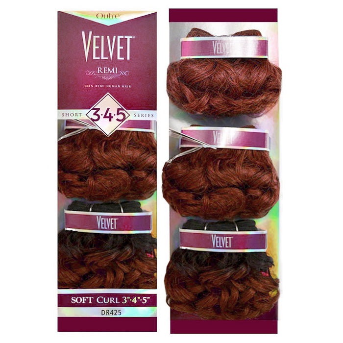 Outre Velvet 100% Remi Human Hair REMI SOFT CURL Weave 3 Pcs (Short 3.4.5 Series) Alexwigs