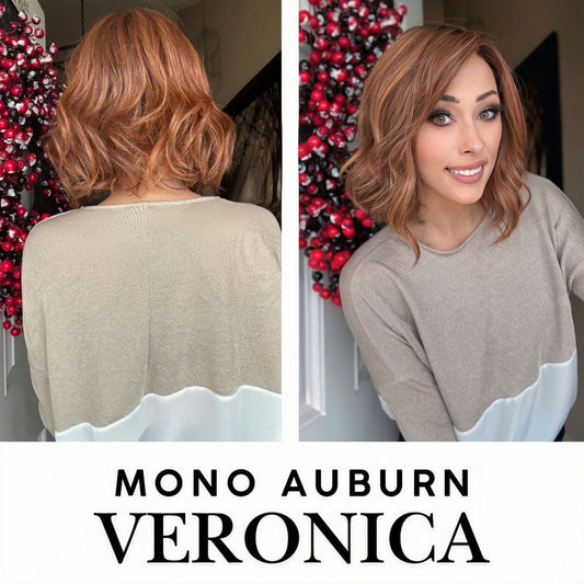 [PRE-ORDER] Nichole's Selection - VERONICA MONO Monofilament Handmade Wig 6X5 Full Monofilament Hand Tied Top Wig 12 Inches Auburn Wave Mono Lace Wig With Anti-slip Silicone Strips Glueless Wig VERONICA MONO AUBURN【BENDY EAR TABS】 Alexwigs