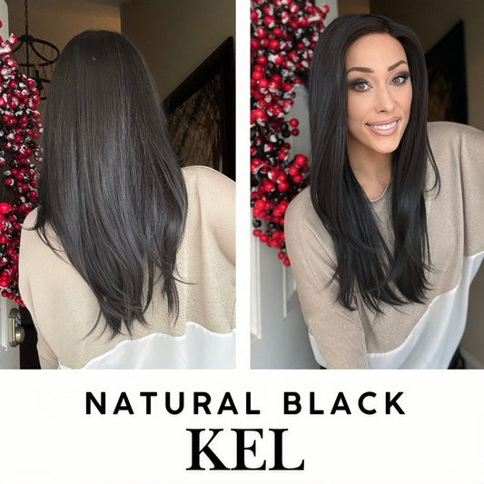 [PRE-ORDER] Nichole's Selection -  22 Inches Natural Black Pre-Cut Snowflake Lace Frontlace Glueless Wig KEL NATURAL BLACK【PERMATEASE】【BENDY EAR TABS】 Alexwigs