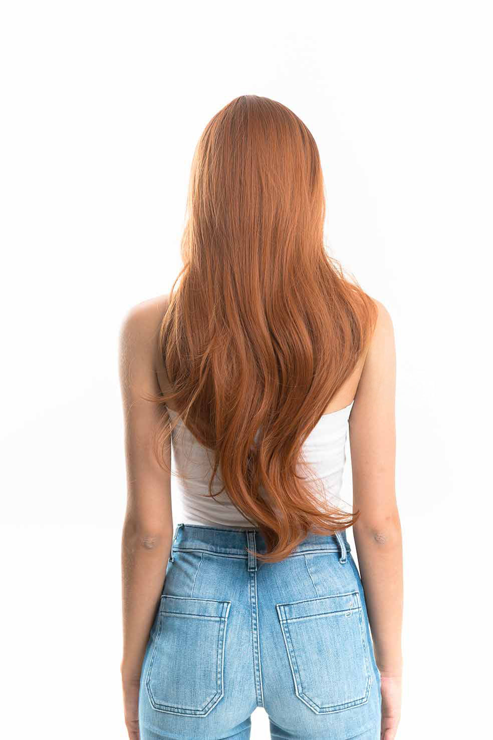 JBEXTENSION 26 Inches Curly Copper Fashion Wig With Bangs CICILIA Alexwigs