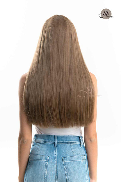 JBEXTENSION 24 Inches Nature Straight Ombre Light Brown Wig With Bangs LUCY Alexwigs