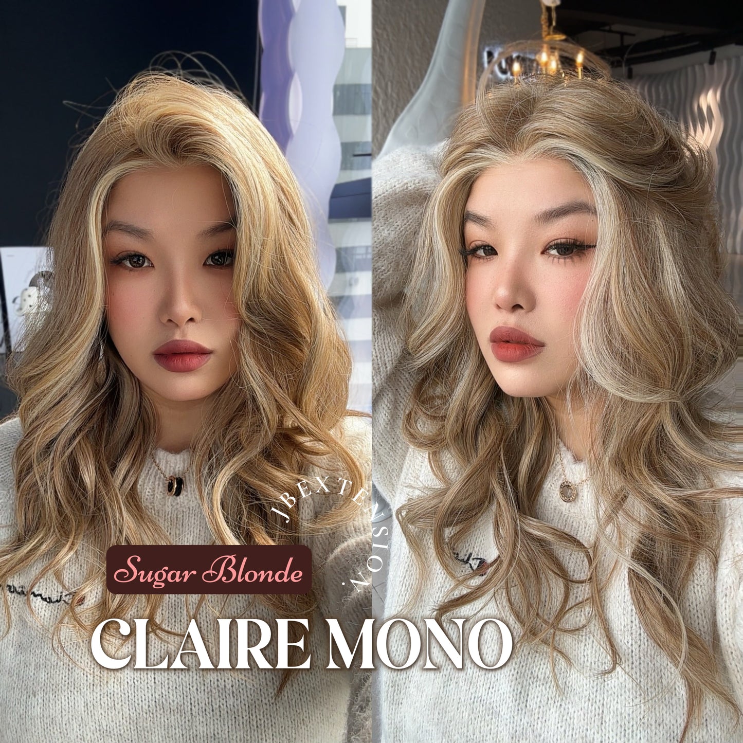 [PRE-ORDER] HOT OF SEASON - CLAIRE MONO RAW SUGAR BLONDE Partial Monofilament Wig 22 Inches Raw Sugar Blonde Partial Mono Lace Glueless Wig CLAIRE MONO RAW SUGAR BLONDE【BENDY EAR TABS】 Alexwigs