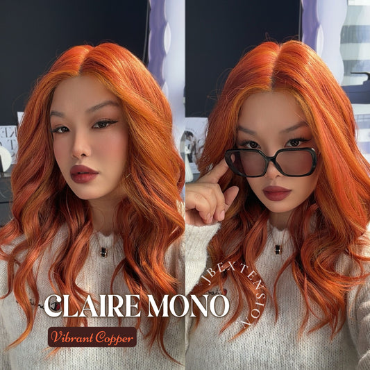 [PRE-ORDER] JBEXTENSION CLAIRE MONO VIBRANT COPPER Partial Monofilament Wig 22 Inches Vibrant Copper Partial Mono Lace Glueless Wig Claire Mono Vibrant Copper【BENDY EAR TABS】 Alexwigs