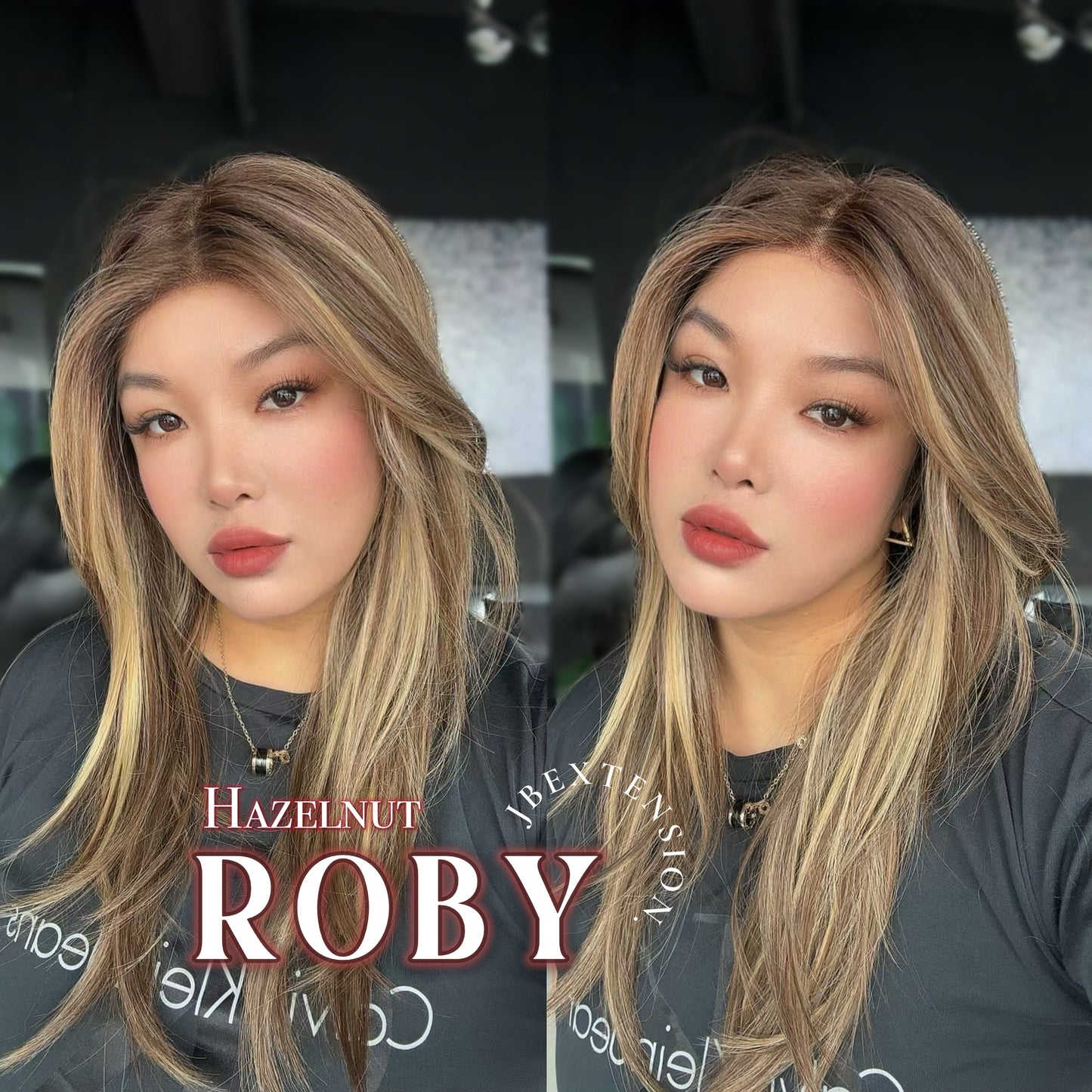 JBEXTENSION 22 Inches Hazelnut Blonde Highlight Women Pre-Cut Frontlace Glueless Wig ROBY HAZELNUT Alexwigs