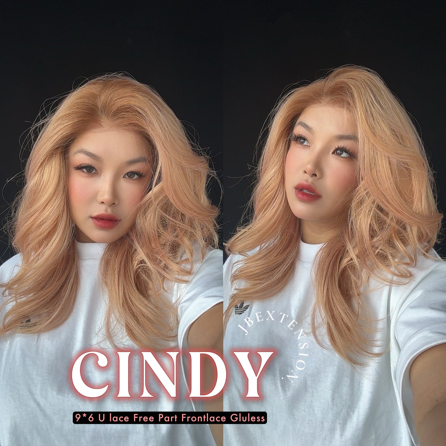 JBEXTENSION 20 Inches Strawberry Blonde Curly Pre-Cut 9X6 U Lace Free Part Frontlace Glueless Wig CINDY Alexwigs