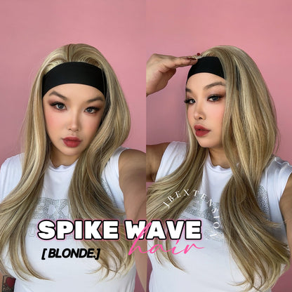 JBEXTENSION 24 Inches Long Curly Hair Blonde Headband Wig SPIKE WAVE HAIR - BLONDE Alexwigs
