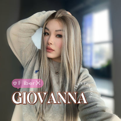 [PRE-ORDER] JBEXTENSION 22 Inches Mix Blonde Straight Fiber X, Tangle Less Pre-Cut Free Part Frontlae Glueless Wig GIOVANNA Alexwigs