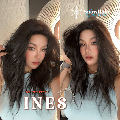 JBEXTENSION 22 Inches Natural Black Pre-Cut Snowflake Lace Frontlace Glueless Wig INéS NATURAL BLACK【PERMATEASE】【BENDY EAR TABS】 Alexwigs