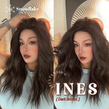 JBEXTENSION 22 Inches Dark Brown Pre-Cut Snowflake Lace Frontlace Glueless Wig INéS DARK BROWN【PERMATEASE】【BENDY EAR TABS】- M/L Alexwigs