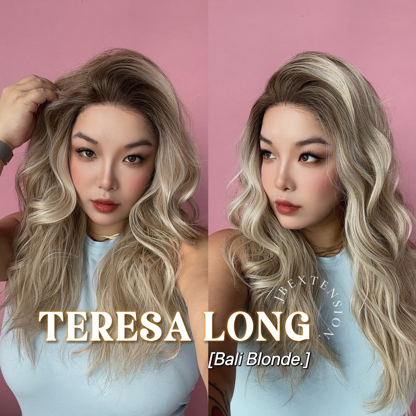 JBEXTENSION 22 Inches Long Bali Blonde Pre-Cut Snowflake Lace Frontlace Glueless Wig TERESA LONG BALI BLONDE【PERMATEASE】【BENDY EAR TABS】 Alexwigs