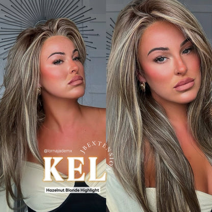 [PRE-ORDER] Get this Influencer Look with Hazelnut Blonde Highlight Pre-Cut Snowflake Lace Wig KEL HAZELNUT Alexwigs