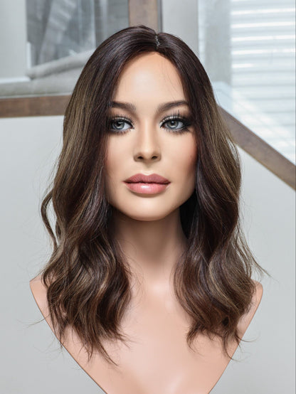 18" Fine Texture Natural Collection #379 9x9 Silk Top Topper (FINAL SALE) Alexwigs