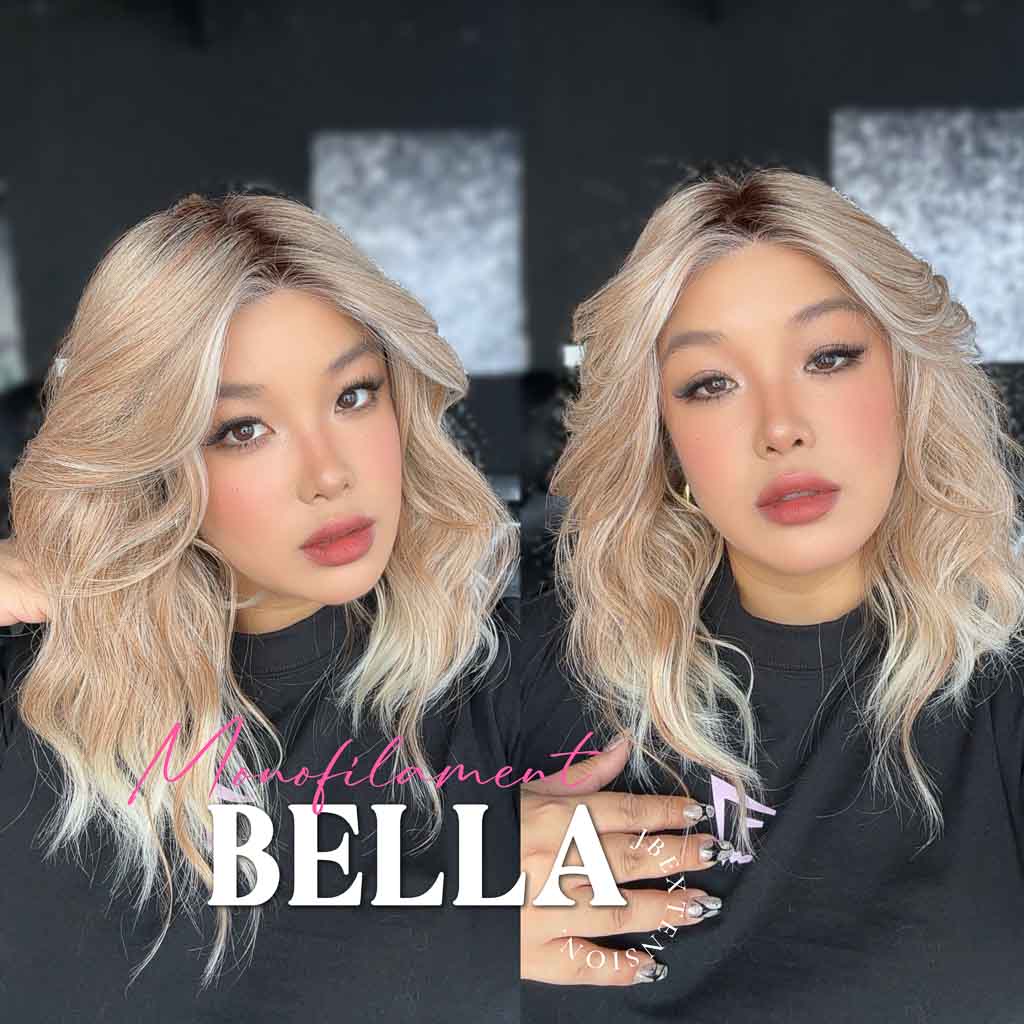 [PRE-ORDER] JBEXTENSION BELLA MONO Monofilament Handmade Wig 6X5 Full Monofilament Hand Tied Top Wig 15 Inches Peach Blonde Mono Lace Wig With Anti-slip Silicone Strips Glueless Wig BELLA MONO【BENDY EAR TABS】 Alexwigs