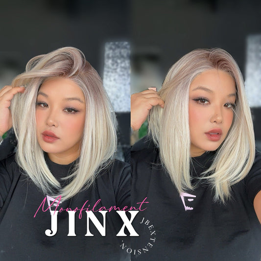 [PRE-ORDER] JBEXTENSION JINX MONO Monofilament Handmade Wig 6X5 Full Monofilament Hand Tied Top Wig 12 Inches Blonde Mono Lace Wig With Anti-slip Silicone Strips Glueless Wig JINX MONO【BENDY EAR TABS】 Alexwigs