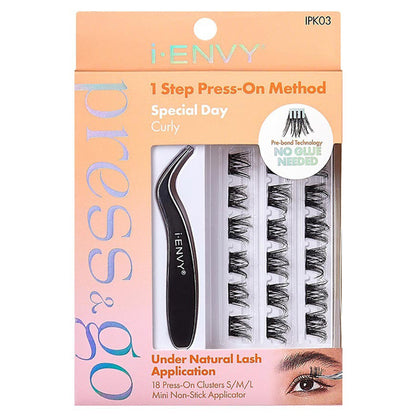 iENVY By Kiss Press & Go Pre-Glued Lash Clusters All-In-One Lash Kit - IPK01/IPK02/IPK03 Alexwigs